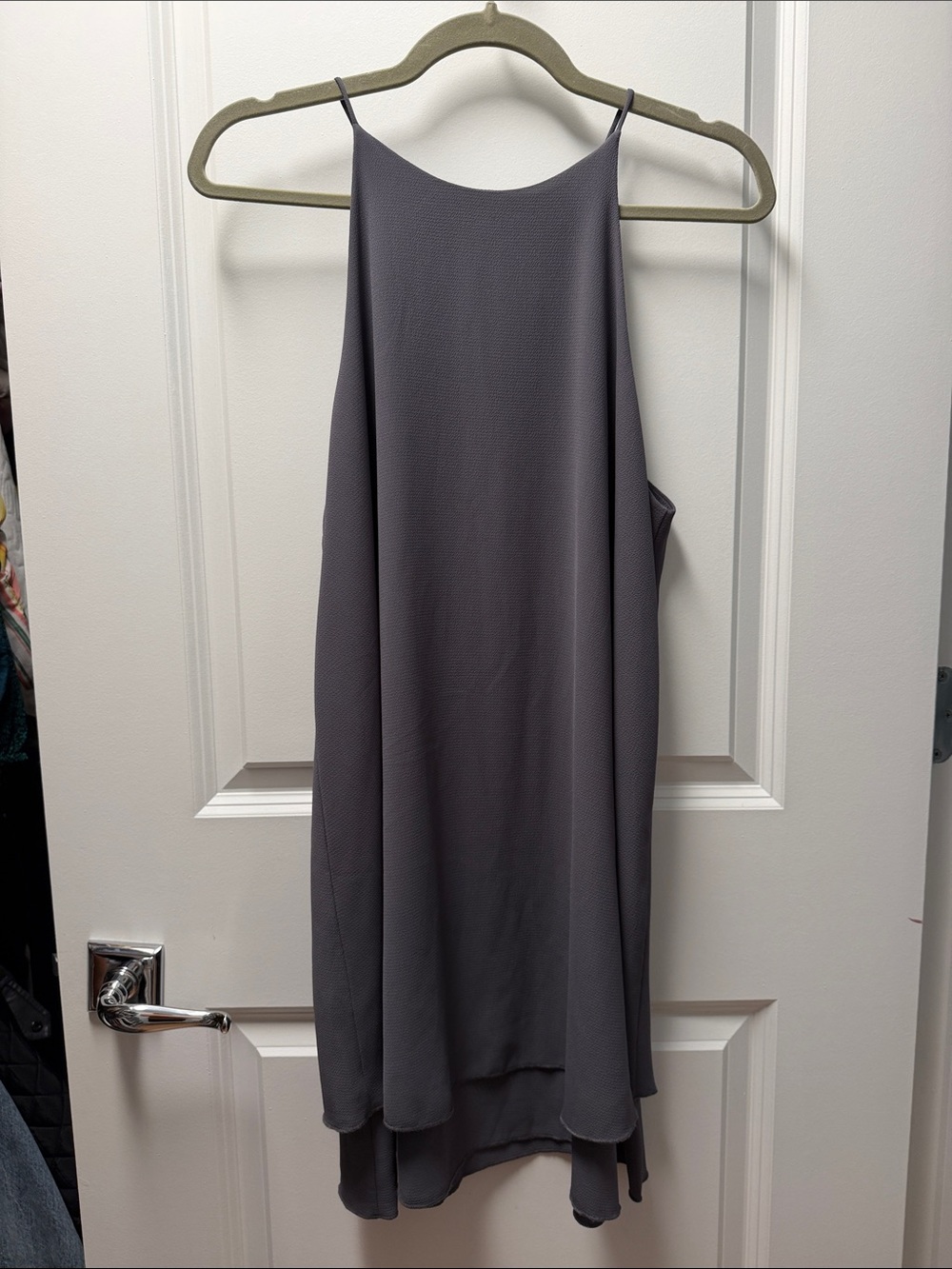 Tyche Charcoal Gray High-Low Halter Dress